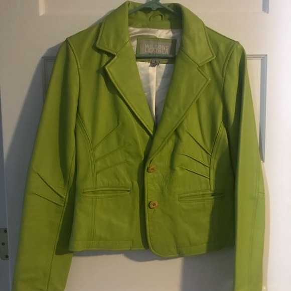 lime green leather jacket